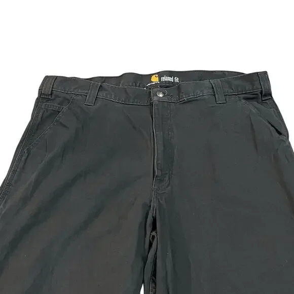 Carhartt Mens Relaxed Straight Rigby Dungaree Pants 40x30 Gravel Gray Workwear - Picture 2 of 10